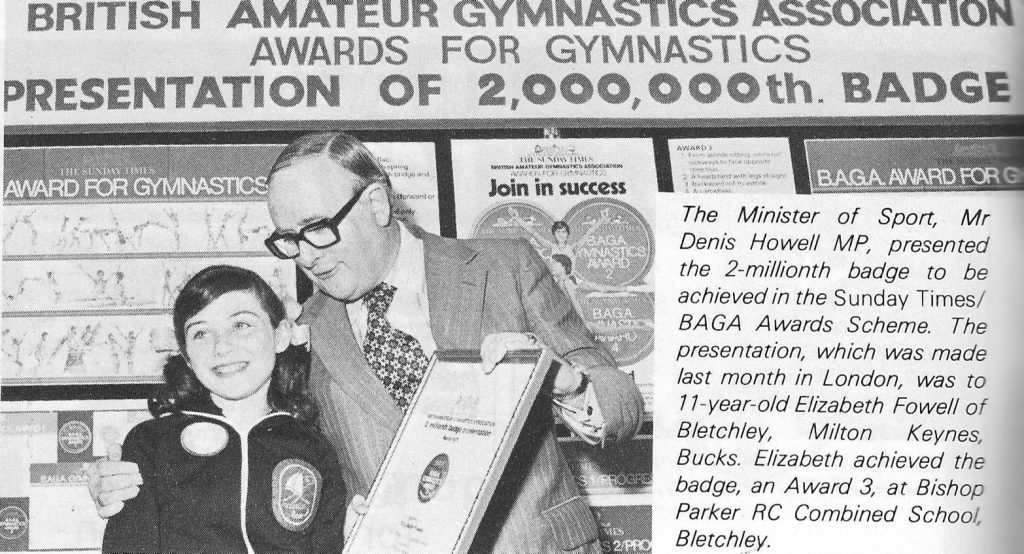 2,000,000 Sunday Times Gymnastics Award Scheme badges