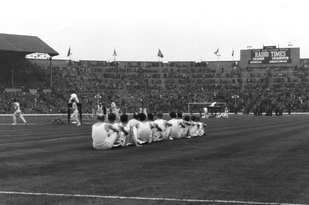 FA Cup 23.4.60 YMCA gym clubs Manchester, Liverpool London & London Gym in display before the match at Wembley