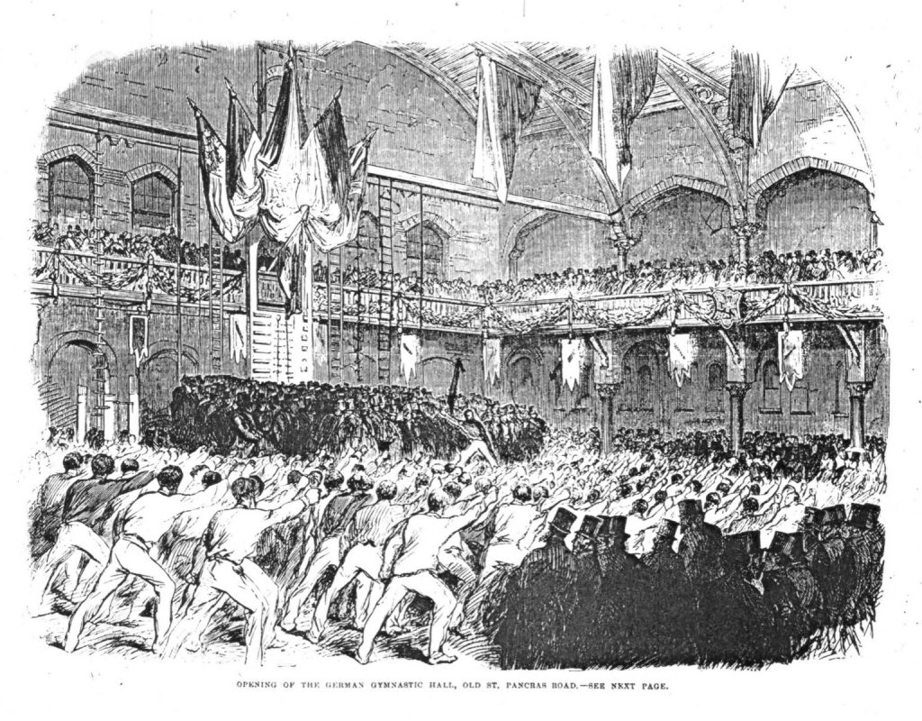 German gymnasium opening display in 1865