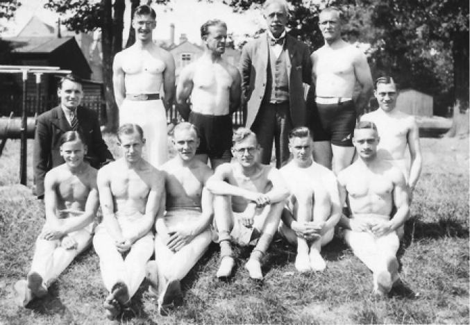 Part of the men’s team left behind. This photo was taken in Sutton Coldfield where they trained at the Sutton Coldfield Grammar School. 