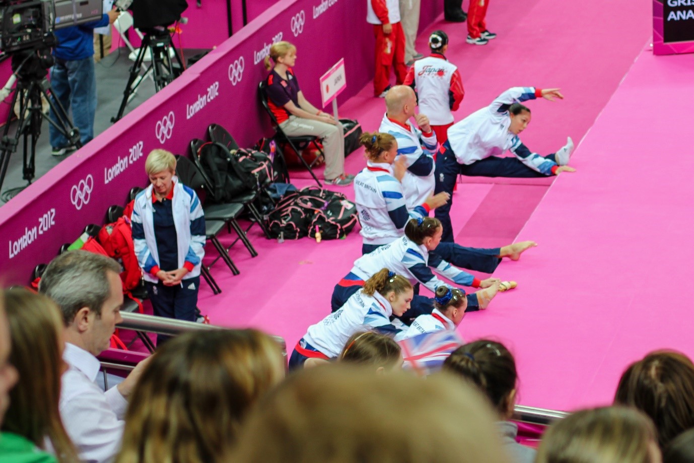 British Team warm up for the Women's Team Final in 2012YA