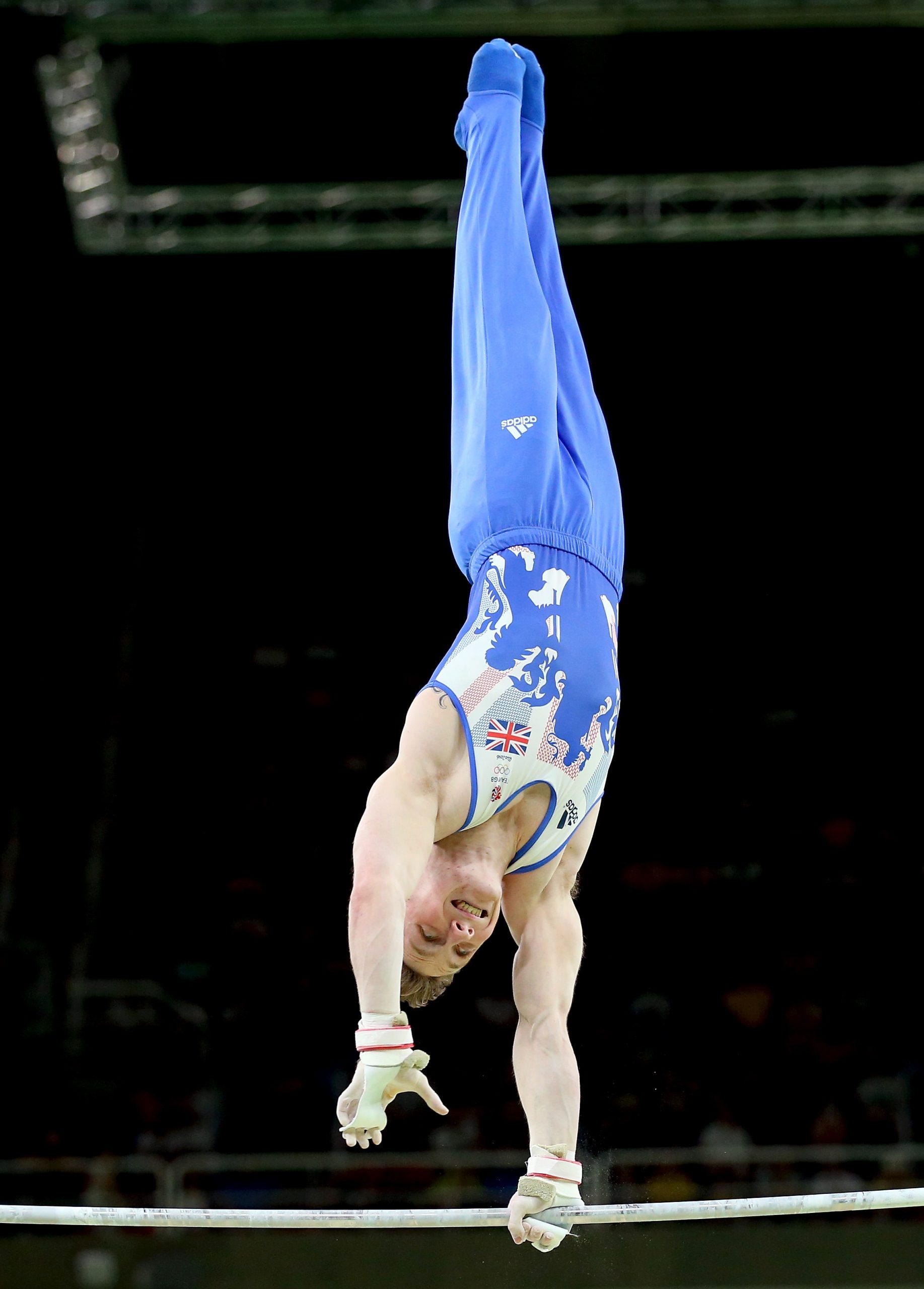 Nile Wilson taking the bronze medal on high bar at the Rio Olympic Games 2016