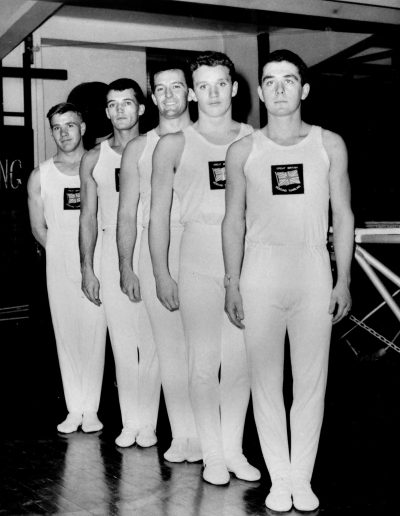 1961 GB Team (vs Germany) L - R Peter Quinney RAF, Pat Winkle ASPT, Randall Bevan Wales, Brian Phelps London, Len Rapkins Loughborough.