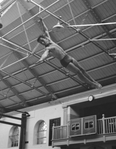 Danny Millman USA, first world trampoline champion 1964 training at Aldershot. Photo Jim Prestidge.