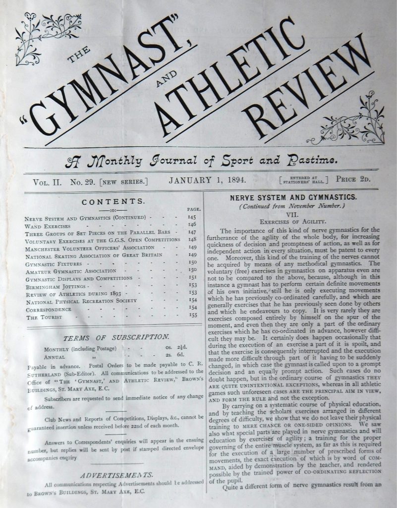 The Gymnast - Jan 1894 pg1