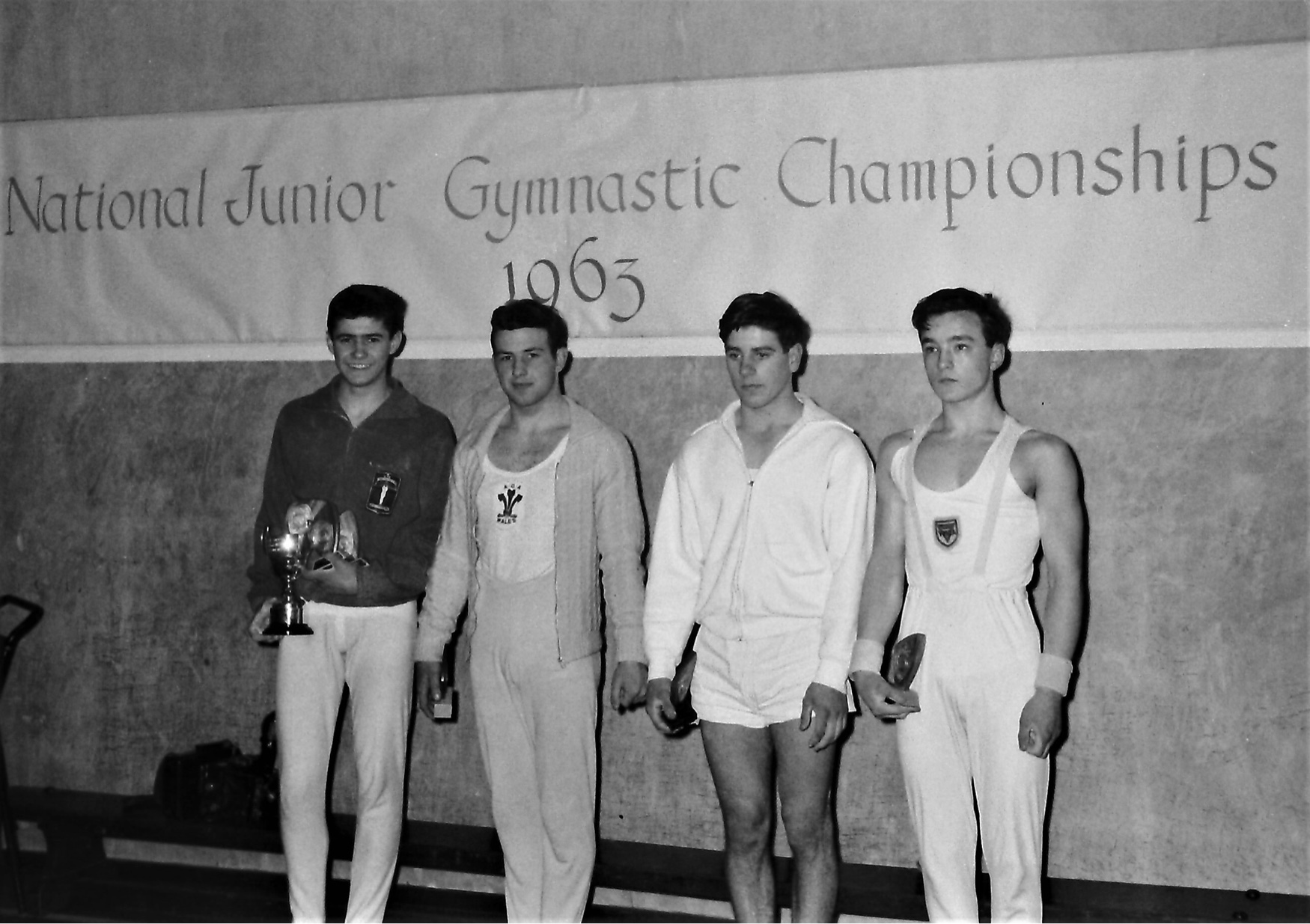 Mike winning the first Junior British. David Lloyd, Picton Jones & Arthur Copp - Photo Jim Prestidge 