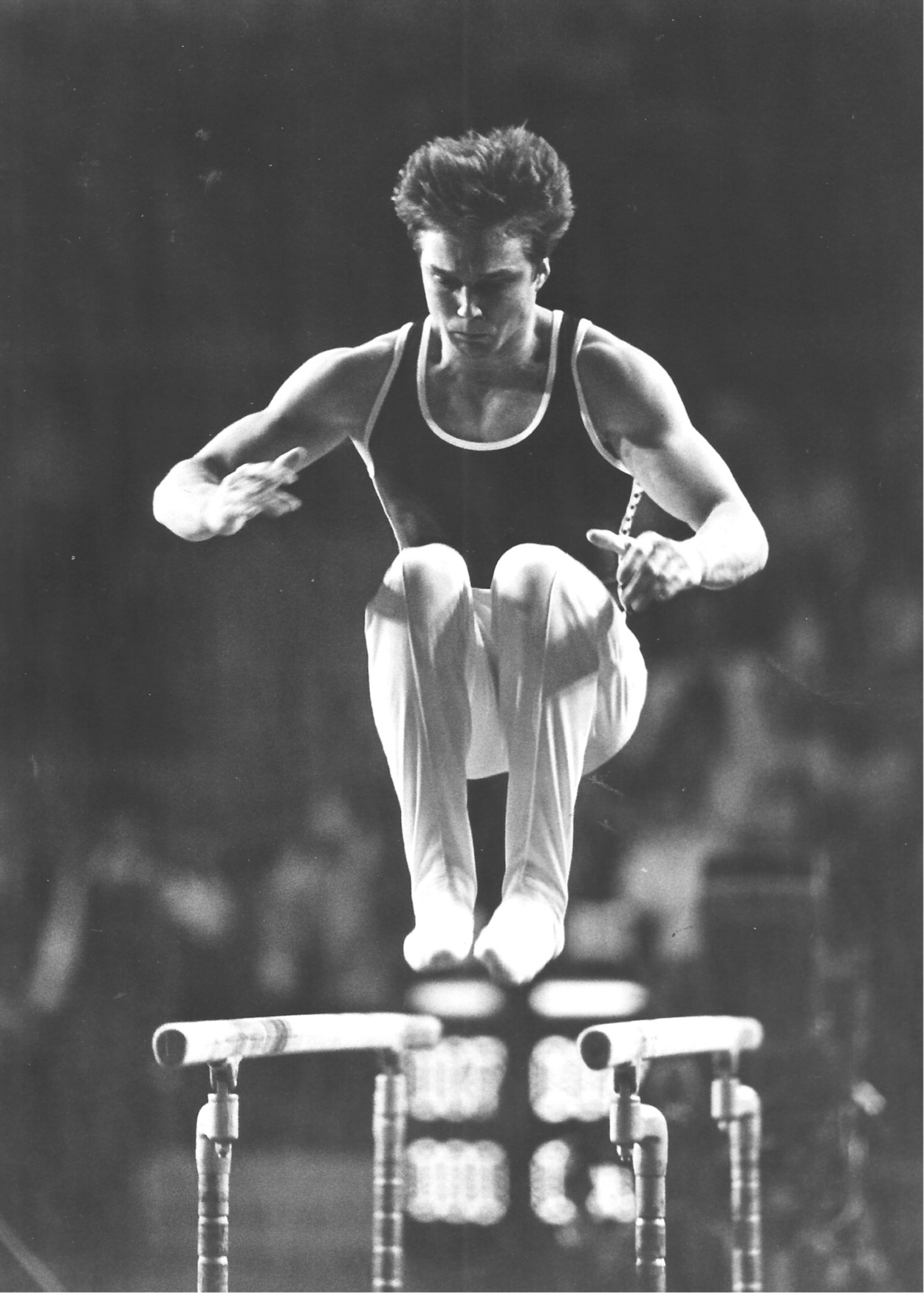 Keith Langley competing on Parallel Bars