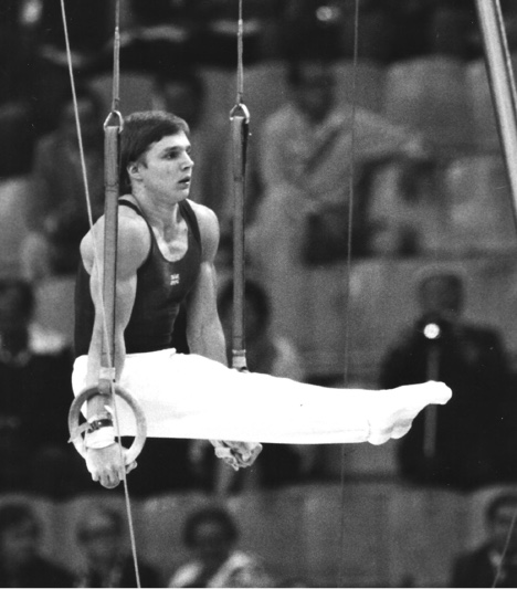 Keith Langley competing on Rings
