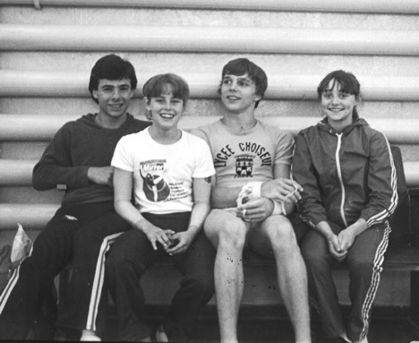 Keith at the Russian Scholarship with Nigel Zone, Sally Crabtree and Sally Dewhurst in 1979