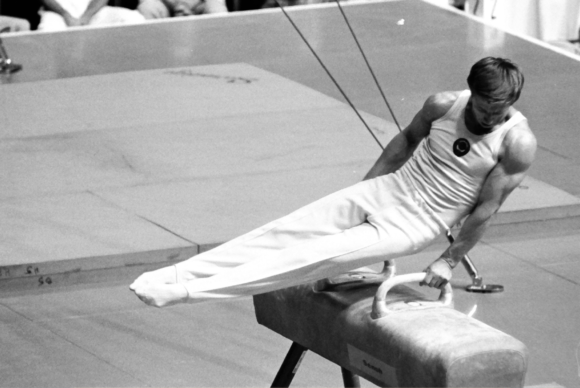 Nikolai Andrianov competing on Pommel at the 1976 Monteal Olympic Games