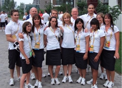 Claire Wright with the 2008 British Olympic team