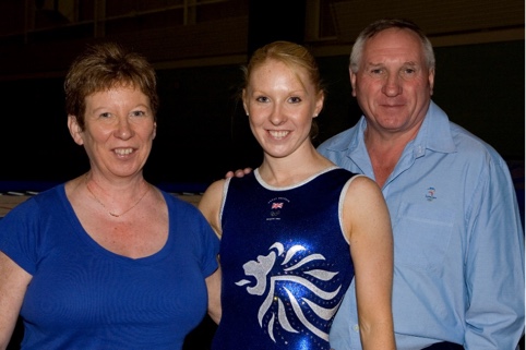 Claire with parents Bernie and Colin
