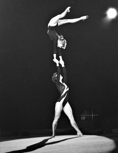 Alison Tout and Angelique Boultwood from Sportac 76 performing at SportAid in 1986