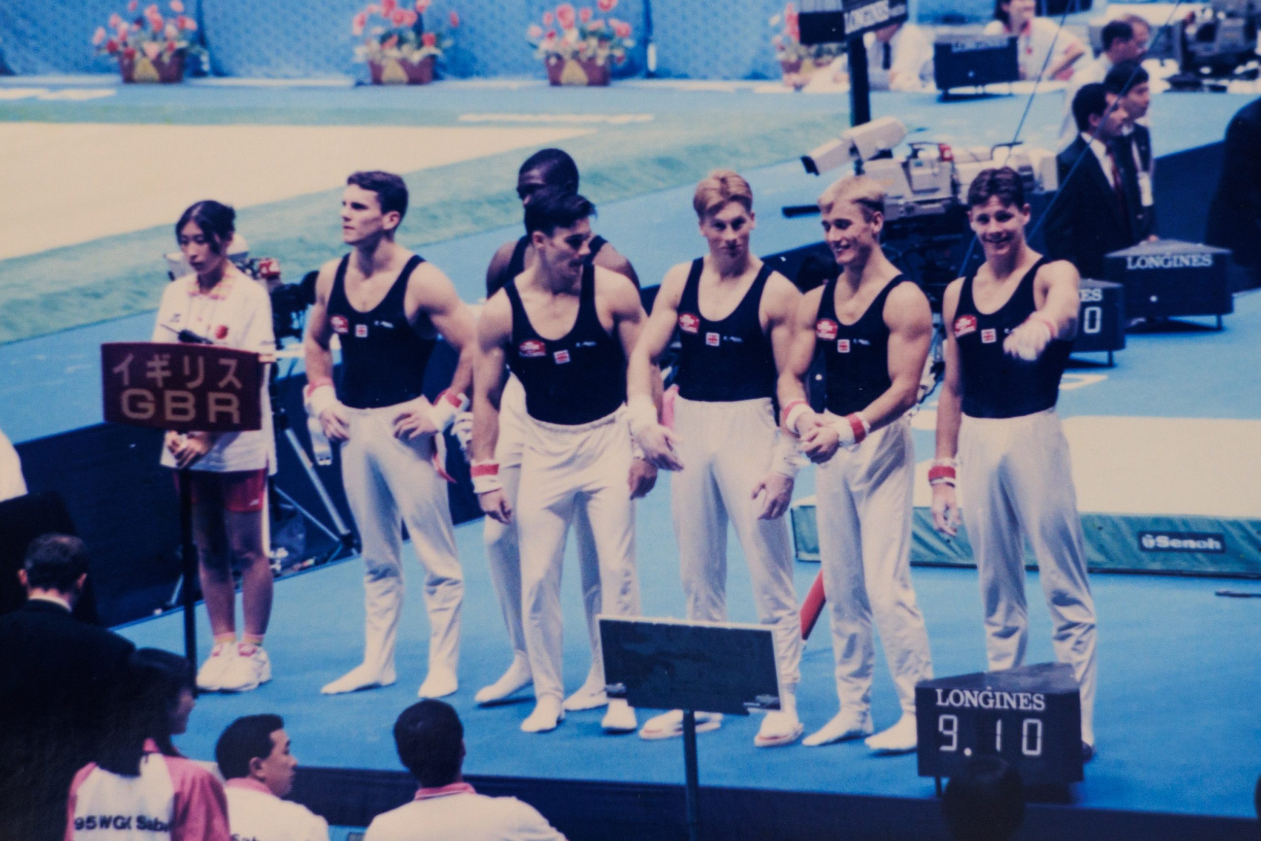GB Team at the 1999 World Championships. L-R Lee McDermott, Marvin Campbell, Austin Woods, Craig Heap, Kevin Atherton, Dominic Brindle.