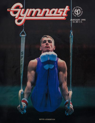 Kevin Atherton on the front cover of The Gymnast Magazine in 1995 - photo Eileen Langsley/International Gymnast
