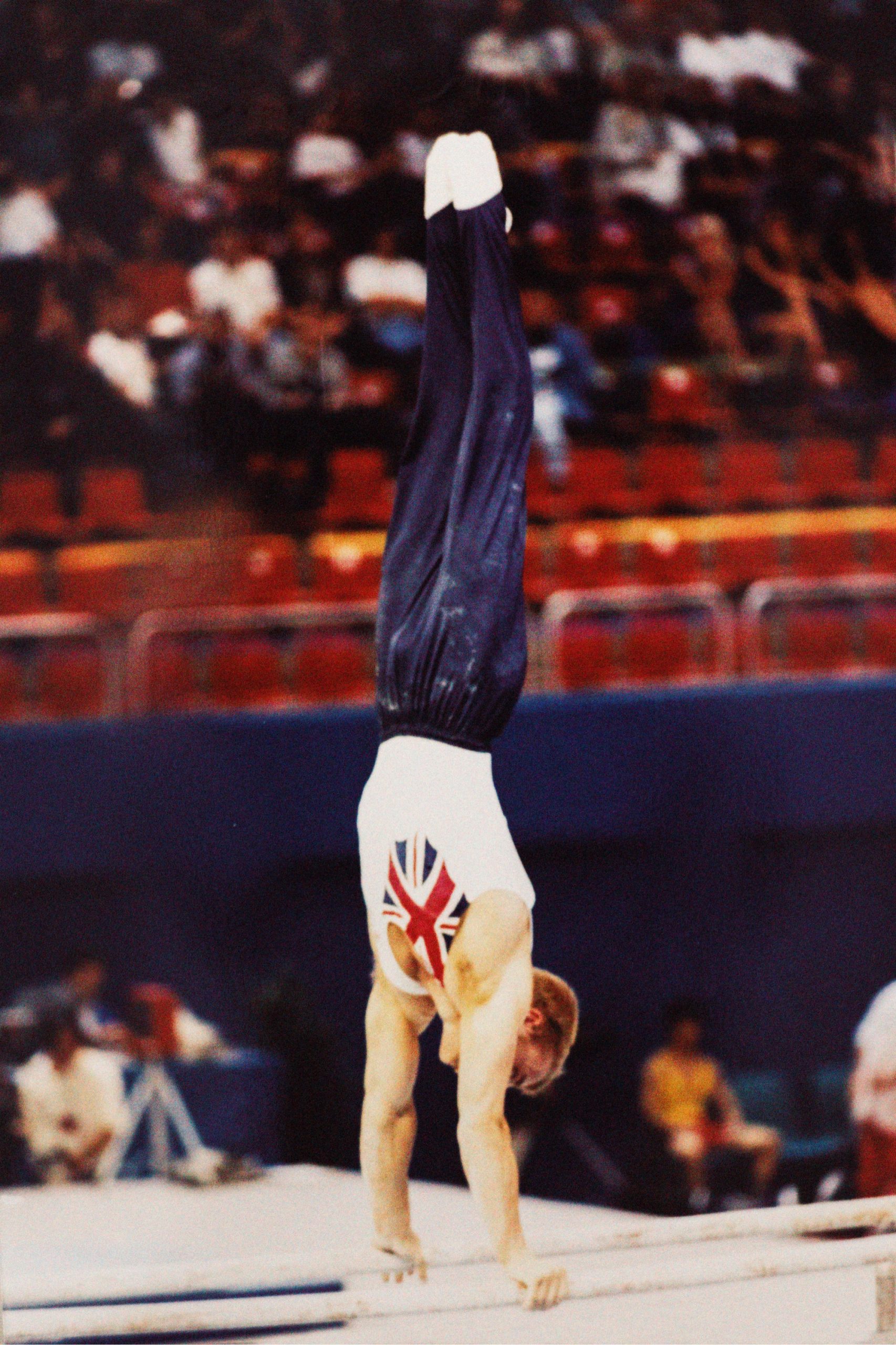 Kevin competing for GB on Parallel Bars