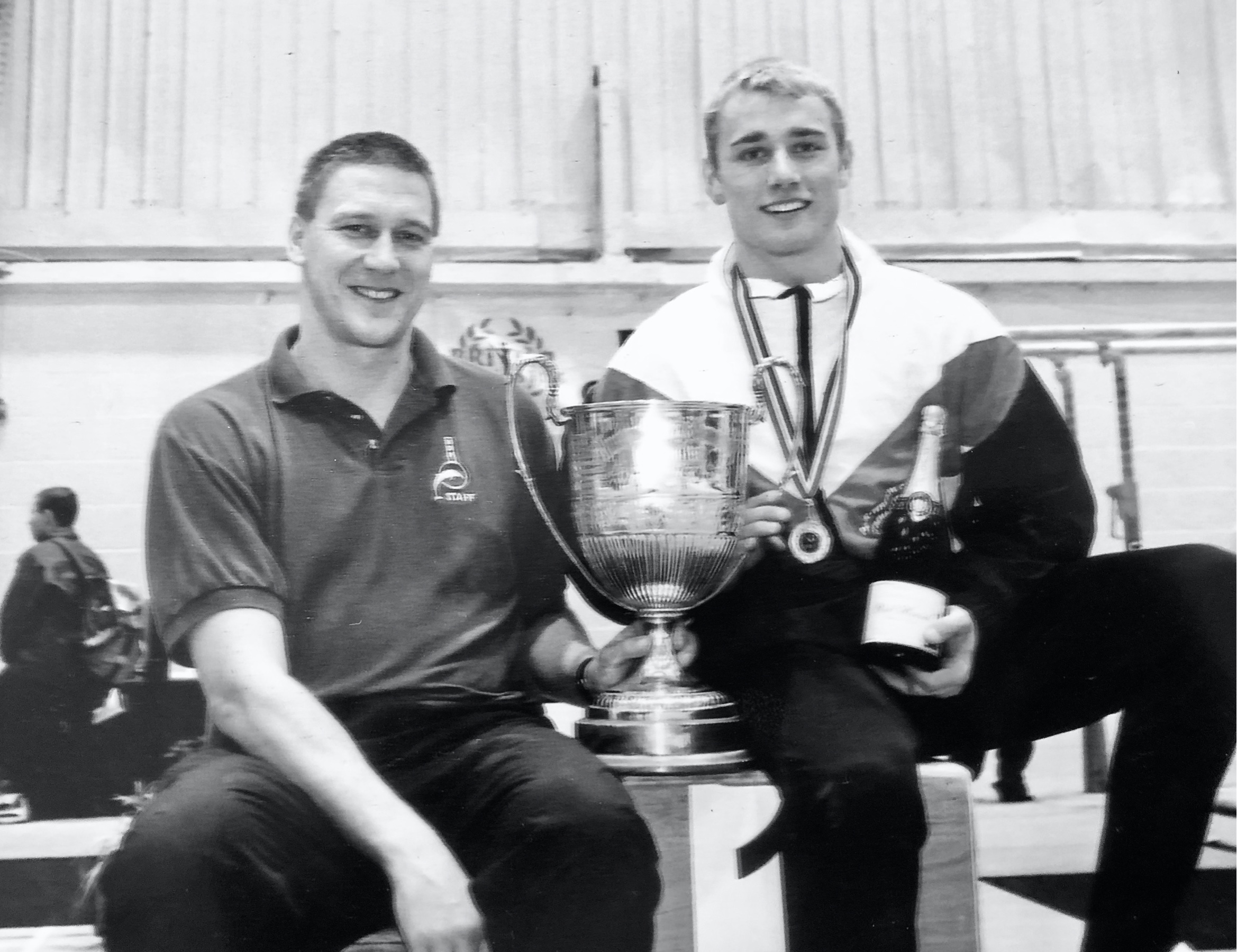 Kevin with Martin Reddin after winning the british championship in 1997