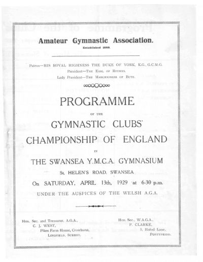 Adams Shield 1929 programme