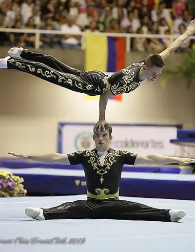 British Gymnastics Acrobatics Champions in Men's Pairs - Alex Houston & Tim Pritchard - photo by Grace Chiu