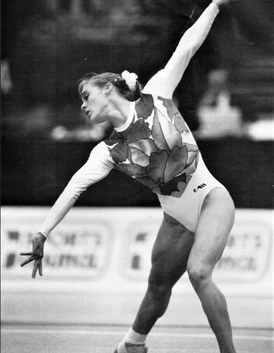 Jackie Brady did the clean sweep of all apparatus titles plus the All-Around title in 1993-photo Alan Edwards