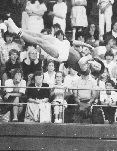 Ian Mathews 5 times British Champion performing at the Nat West Display in 1985