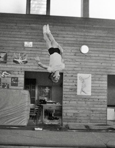 Morgan Smith, the first winner of the British Gymnastics Tumbling Championship competing at Huddersfield - photo Pete Huggins MBE