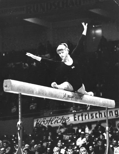 Mary Prestidge won the beam and floor titles in 1966 and floor again in 1967 and 1968 - photo Jim Prestidge