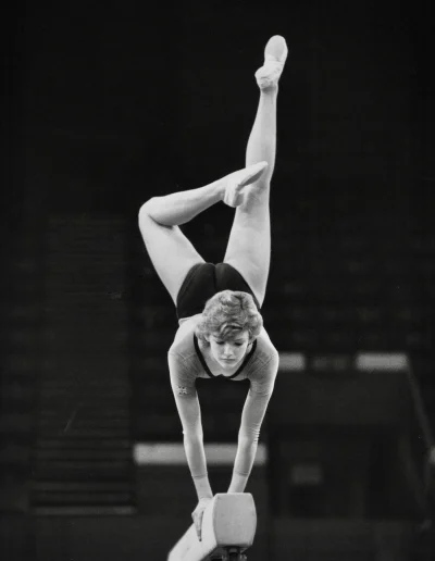 Lisa Youngwon the floor exercise on three occasions, in1981 1982 and again in 1985.She also won the beam in 1984 - photo Pete Huggins MBE
