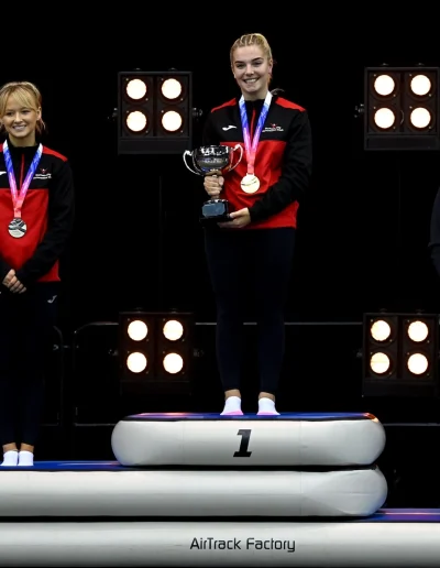 Jessica Brain British Champion in 2022 with runners up Shanice Davidson & Comfort Yeates