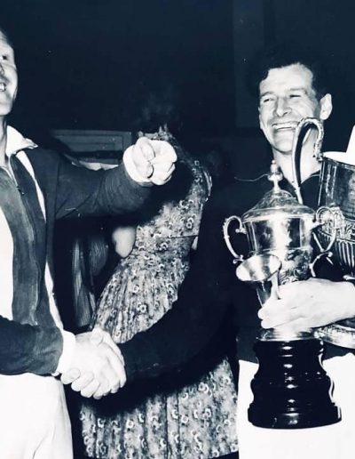 Nik Stuart with the British Championships trophy and the double-plinthed Icelandic Cup in his left hand. Sadly, this cup has disappeared. It may tell us more - photo courtesy of Bev Pancott