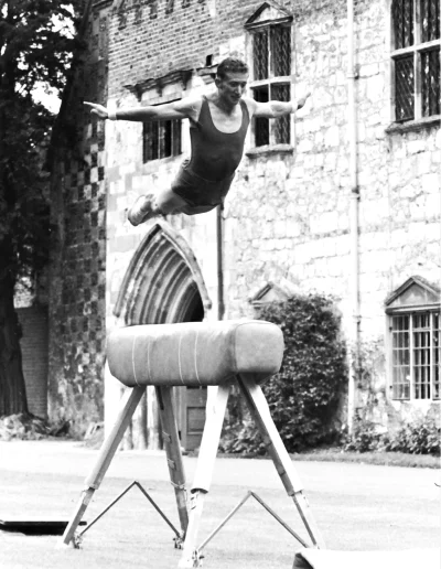 Jimmy Wilson of the Army Gymnastics Union was the 1968 Vault Champion, here training at Bisham Abbey