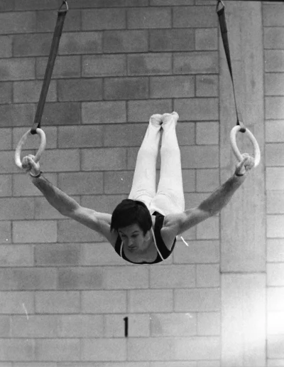 Leigh Jones, later to be the coach to Andrew Morris won the rings in 1974 and 1975 - photo Alan Burrows